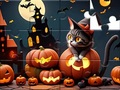 Játék Jigsaw Puzzle: Halloween Cat