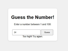 Játék Number Guessing Game